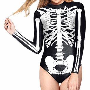 Sexy skeleton bodysuit Halloween costume